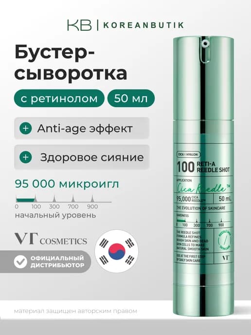 Бустер-сыворотка для лица с микроиглами и ретинолом Корея