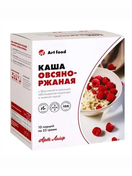 Art Life Арт Лайф Каша "Овсяно-ржаная" с брусникой и малиной, 10 порций по 35 г.
