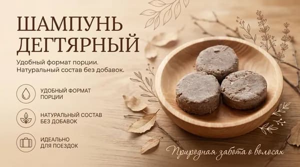 Твердый шампунь "ДЕГТЯРНЫЙ"