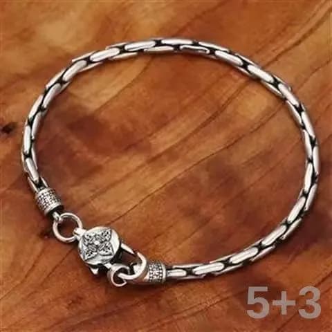 Мужской винтажный браслет Серебряный 20cm E030
