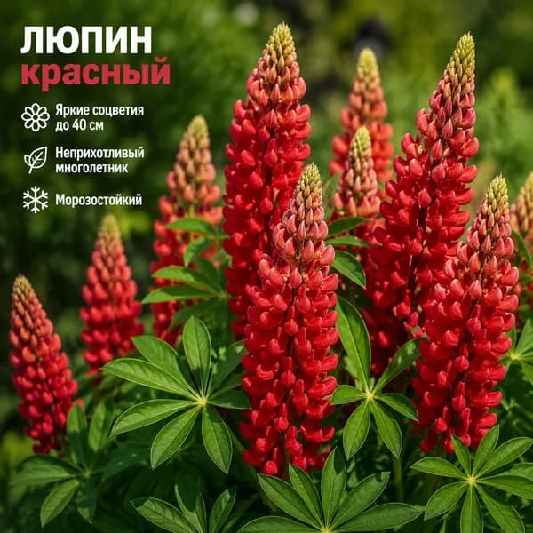 Семена Люпин красный, многолетний 15 семян