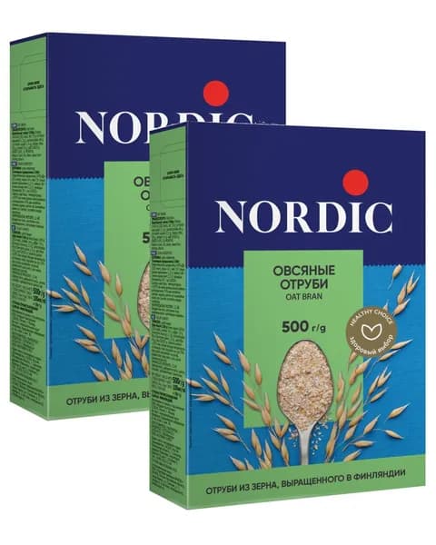 Nordiс овсяные отруби, 500г х 2шт