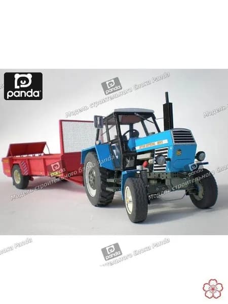 1:32, Чешский Zetor 8011, трактор, бумажная модель сельскохозяйственной техники,