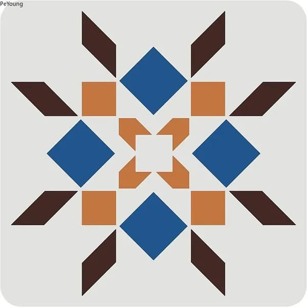 1 шт. Трафарет для лоскутного одеяла Barn Quilt 30x30 см, многоразовый, солнечный трафарет, ромбовидный узор