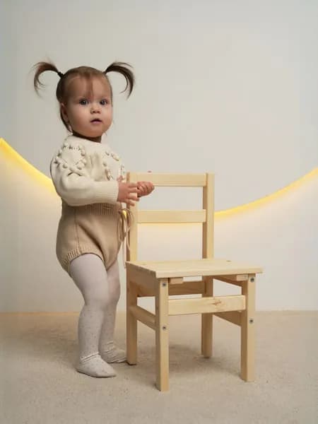 Деревянный стульчик, цвет натуральный, 1- 5 лет