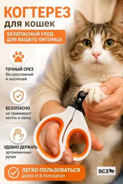 Когтерез, белый, из нержавеющей стали, для котят и собак