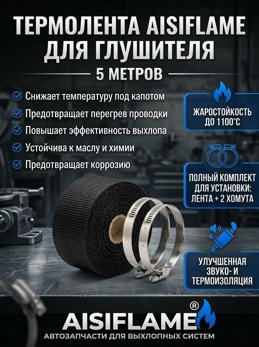 AISIFLAME Термолента для глушителя 5 метров