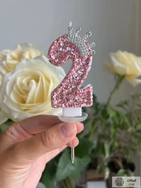 Свечи для торта цифра 2, 7 см, 1 шт