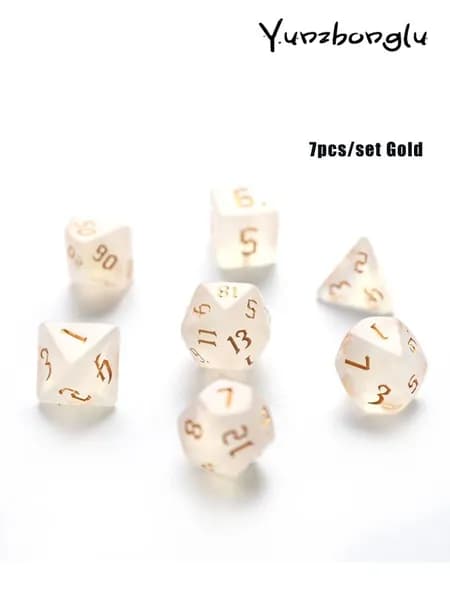 yunzhonglu Кости игральные, дайсы, кубики для DnD (ДнД) 7 шт