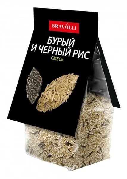 Bravolli/ Смесь Бурый и черный рис, 350 г