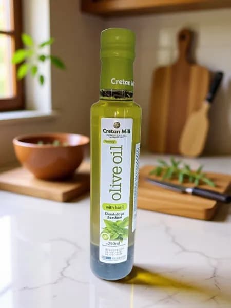 Оливковое масло с базиликом Extra Virgin Cretan 0,25л, Греция