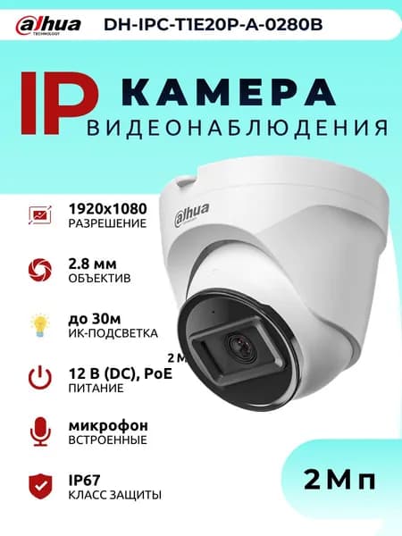 Камера видеонаблюдения уличная DH-IPC-T1E20P-A-0280B