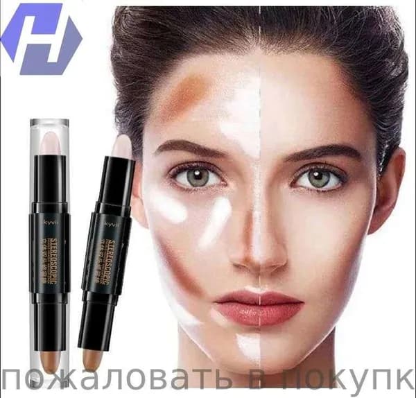 Консилер для контуринга лица и глаз двусторонний маскирующий, тон 01