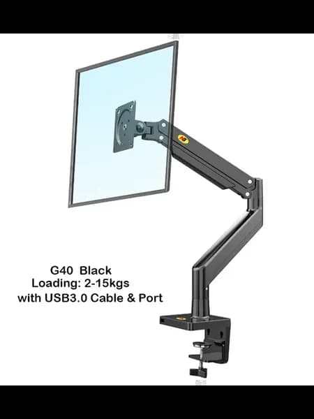 Держатель монитора NB G40 Black, 2-15кг, USB3.0