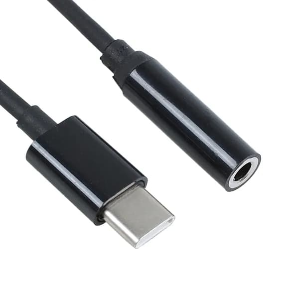 Комплект из 2 адаптеров USB C на 3,5 мм для наушников для Moto Z/Z Droid/Force/Play, аксессуары для электроники (черный)