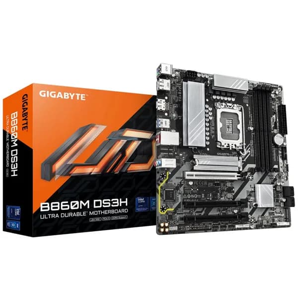 Материнская плата Gigabyte B860M DS3H, LGA1851, Intel B860, Micro-ATX, RTL (B860M DS3H)