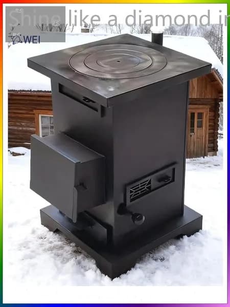 Отопительная дровяная чугунная печь для дома и дачи, гаража, теплице, длительное горение