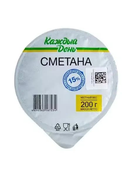 Сметана Каждый День 15% 200 г