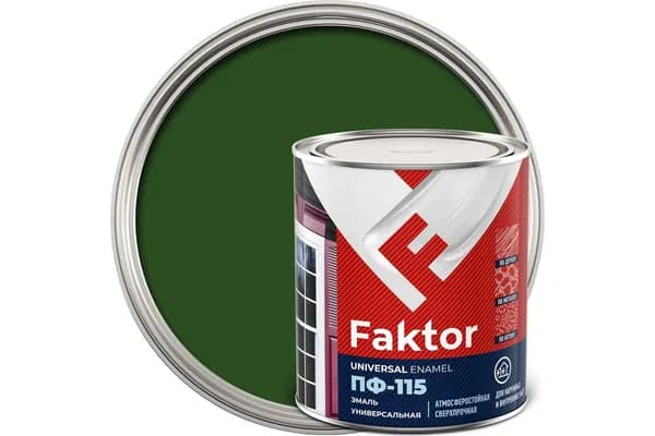 Эмаль ПФ-115 зеленая FAKTOR 0,8 кг