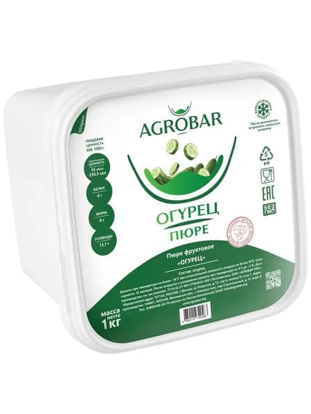 Пюре AGROBAR Огурец замороженное, 1кг