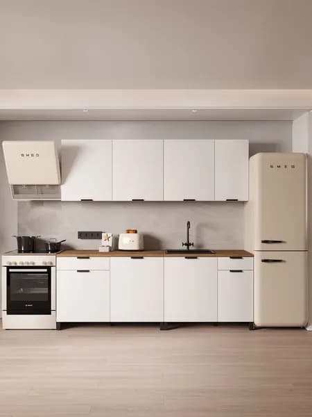 Кухонный гарнитур 2,2м ЛДСП Венера белый со столешницей