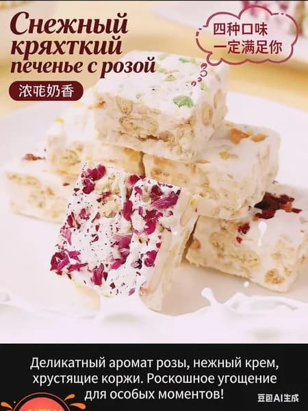 Снежинка хрустящая, непринуждённая закуска для торта