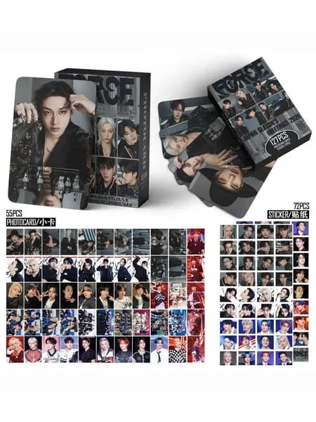 Карточки STRAY KIDS. Набор карточек, стикеров кпоп СТРЕЙ КИДС - FORCE JAPAN SEASON'S GREETINGS 2026, 55 карт + 72 стикера