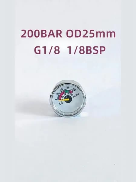 Манометр 200BAR, D25, G1/8 1/8BSP, Леший 2, для винтовки, для баллона, PCP PAINTBALL