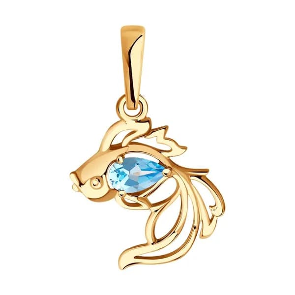 Diamant, Подвеска (кулон) из золота с топазом, 51-330-01719-1, декоративные, украшение из красного золота 585 пробы