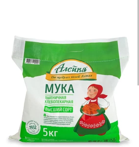 Мука высший сорт Алейка 5000 гр