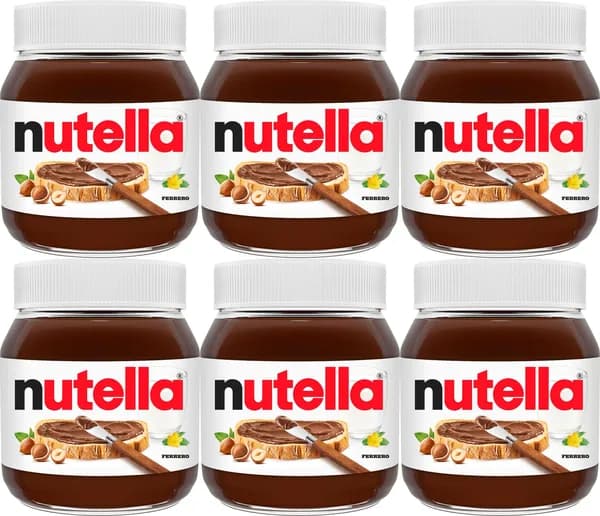 Паста Nutella ореховая с добавлением какао, комплект: 6 упаковок по 350 г