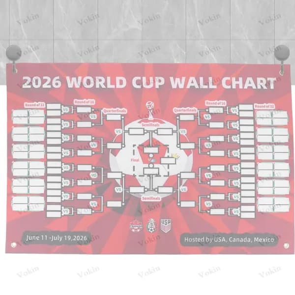 Флаг болельщика с расписанием матчей ЧМ-2026 по футболу, 100 75 см, полиэстер