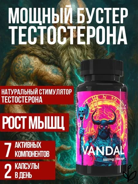 Бустер тестостерона для мужчин Vandal от Зельевар. 60 капсул