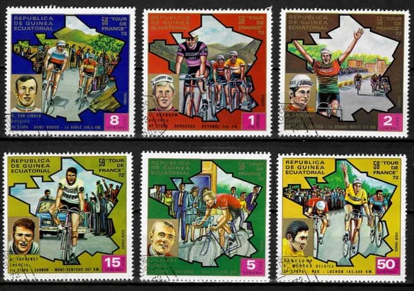1973 почтовые марки Гвинея , Тур де Франс - Марка серия, CTO