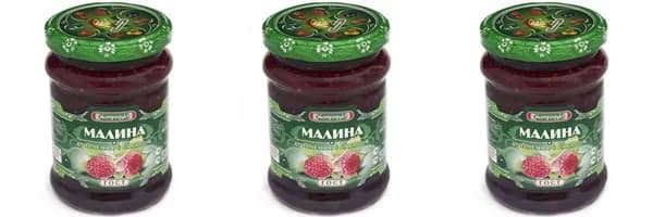 Экопродукт Фруктовые консервы Малина дробленная с сахаром, 320 г, 3 шт