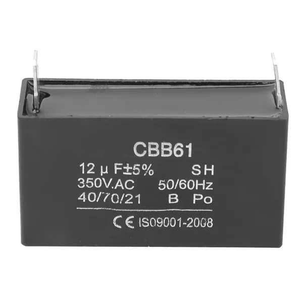 Конденсатор CBB61, 12мкФ, 350В, для генераторов и вентиляторов