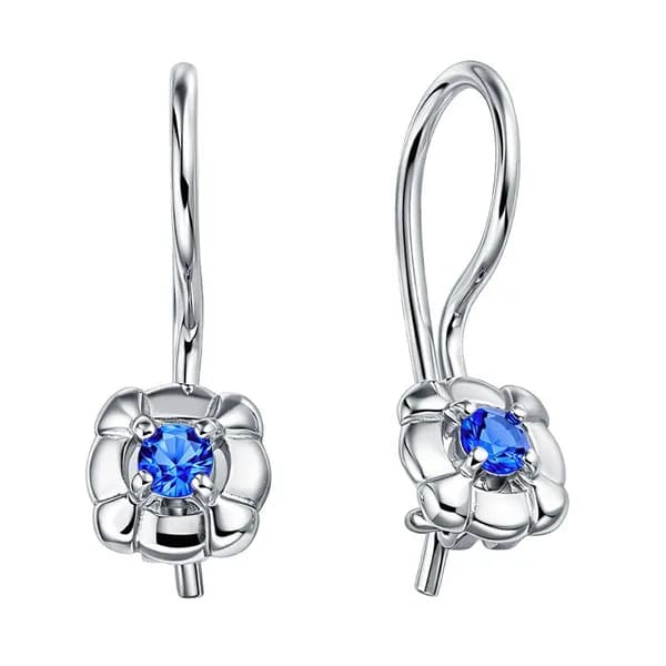 Серьги детские с фианитами серебро 925 пробы 585GOLD