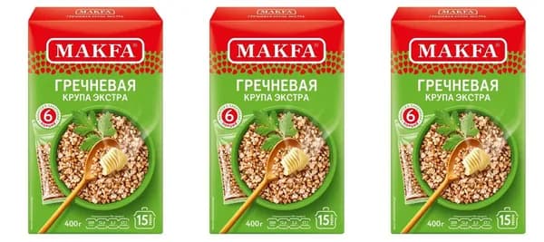 Makfa Крупа гречневая Ядрица экстра, 400 г, 3 шт