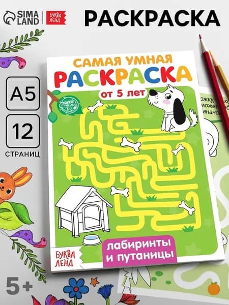 Раскраска детская Лабиринты и путаницы, 12 стр. 4834966