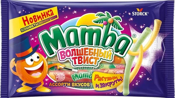 Конфеты жевательные MAMBA Волшебный твист, ассорти вкусов, 70г
