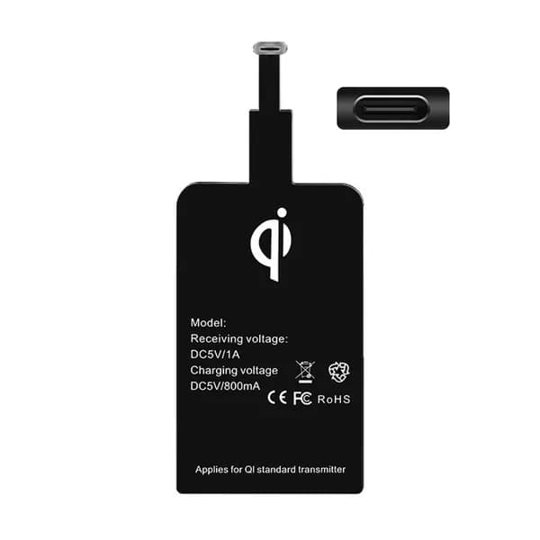Приемник-адаптер QI беспроводной зарядки для смартфонов на Android с разъемом Micro-USB type C