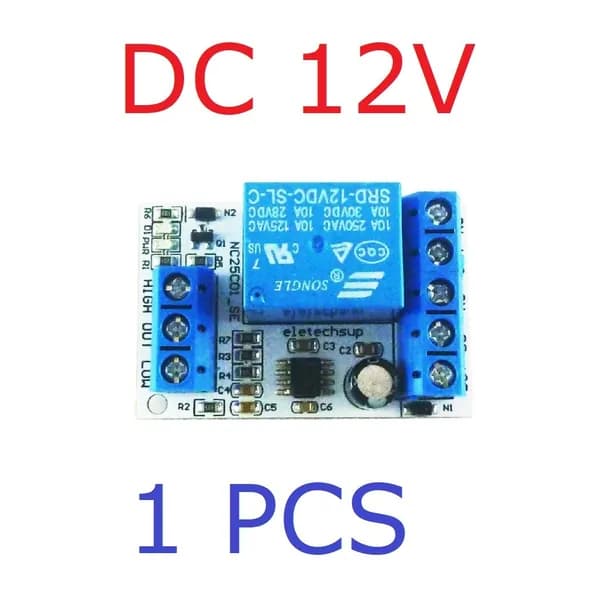 Релейный модуль TTL UART SRD-12VDC-SL-C 10А DC12V, одноканальная плата управления для Arduino, ПК, переключение AC/DC нагрузок