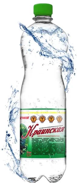 Вода Минеральная Газированная "Краинская", 1,5 литра в бутылке, 6 штук бутылок в упаковке