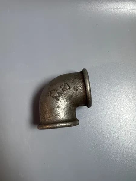Угол, внутренняя резьба, ду20, 3/4" мм, чугун, чёрный