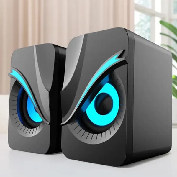 RGB-подсветка, проводные 2.0-колонки с USB-питанием и регулятором громкости