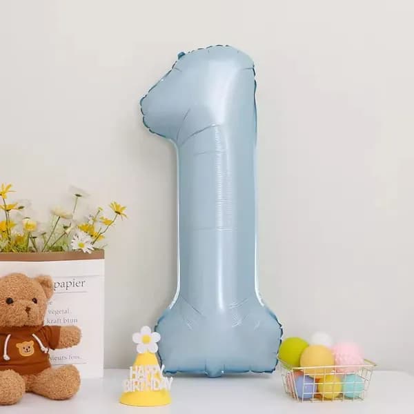 Воздушный шар фольгированный цифра 1, Шарики воздушные, 102cm,1 шт.