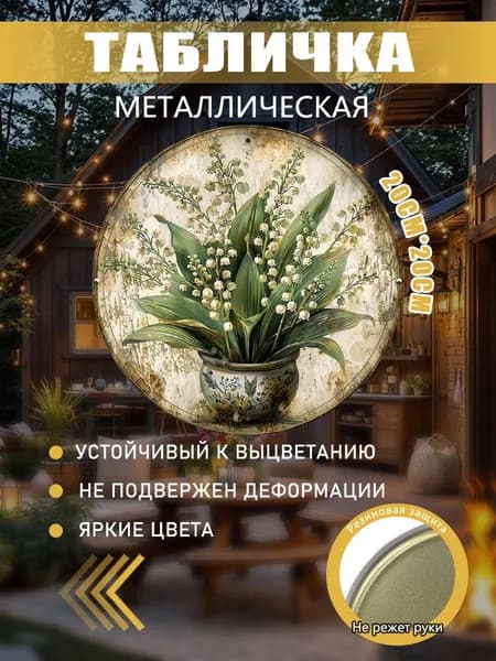 Оловянная роспись - Ландыши - декоративная панель
