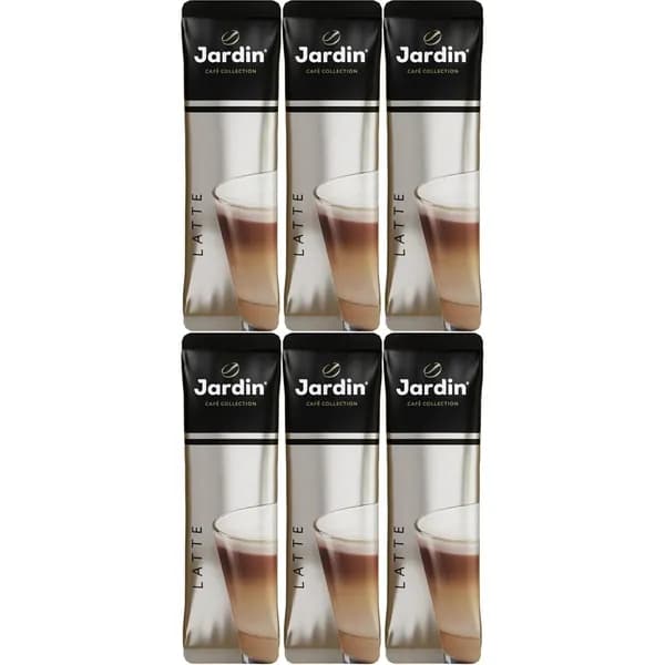 Кофейный напиток Jardin 3 в 1 Latte растворимый в стиках 18 г x 8 шт, набор: 6 штук
