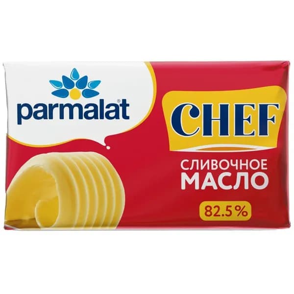 Масло сладкосливочное Parmalat Chef несолёное 82.5%, 180г