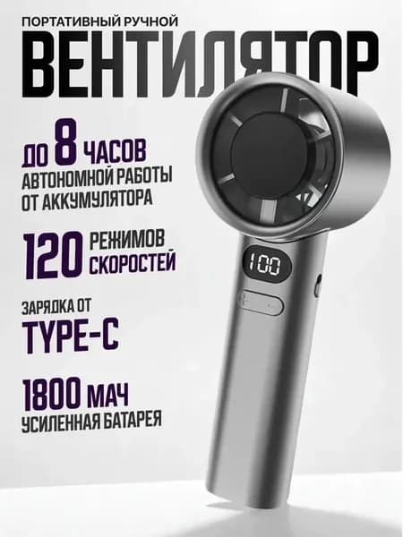 Портативный вентилятор ZO0159KPP26052704, черно-серый